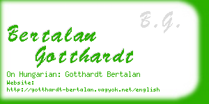 bertalan gotthardt business card